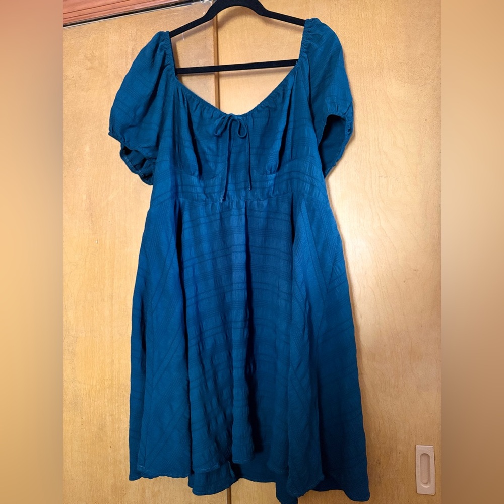 Solyhux Blue-Green Women's Peasant Dress